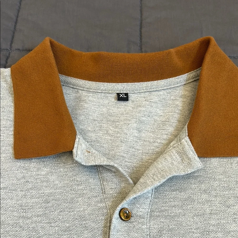 Jed North Gray and Brown Polo - Picture 2 of 5